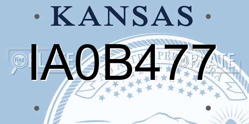 IA0B477 Kansas License Plate