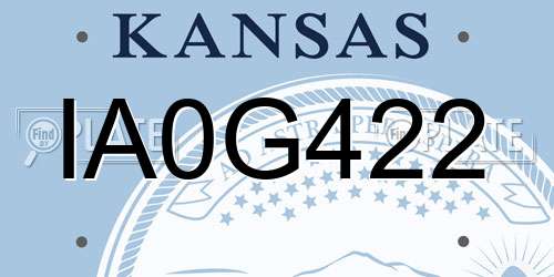 IA0G422 Kansas License Plate