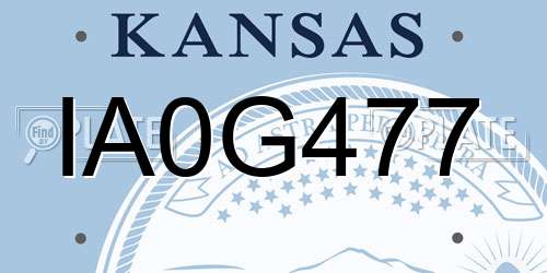 IA0G477 Kansas License Plate