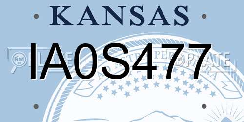 IA0S477 Kansas License Plate