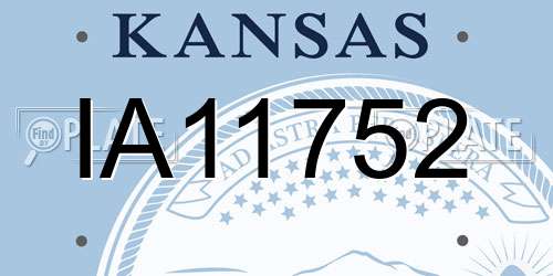 IA11752 Kansas License Plate