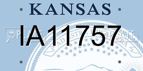 IA11757 Kansas License Plate