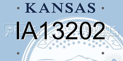 IA13202 Kansas License Plate