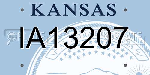 IA13207 Kansas License Plate