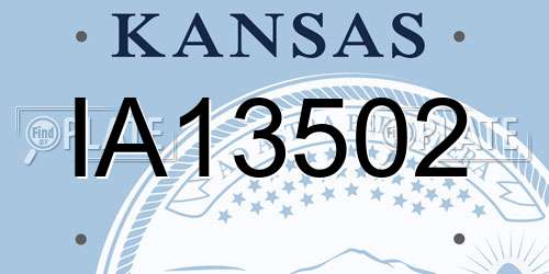 IA13502 Kansas License Plate