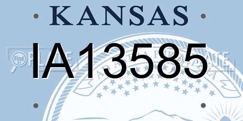 IA13585 Kansas License Plate