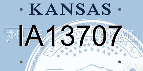 IA13707 Kansas License Plate