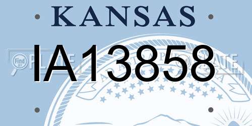 IA13858 Kansas License Plate