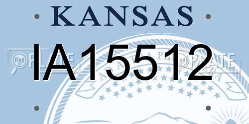 IA15512 Kansas License Plate