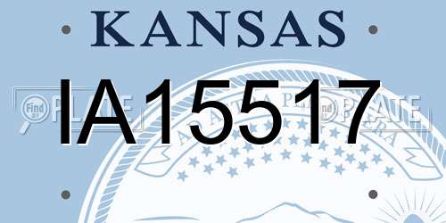 IA15517 Kansas License Plate