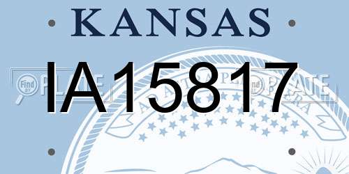 IA15817 Kansas License Plate