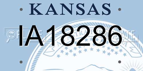 IA18286 Kansas License Plate