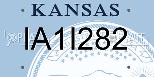 IA1I282 Kansas License Plate