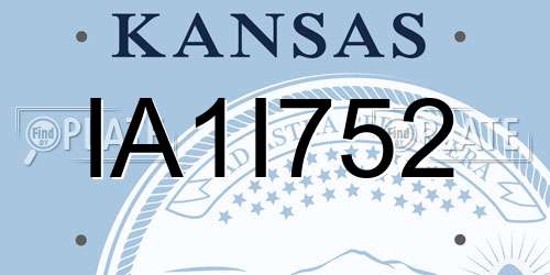 IA1I752 Kansas License Plate