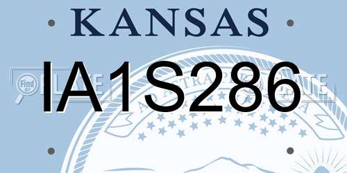 IA1S286 Kansas License Plate
