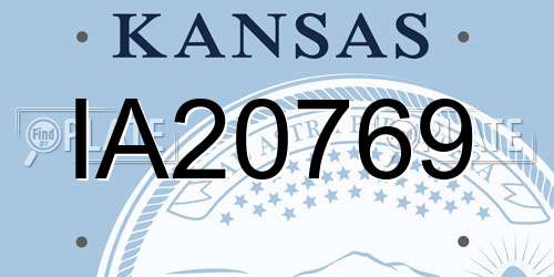 IA20769 Kansas License Plate