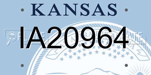 IA20964 Kansas License Plate
