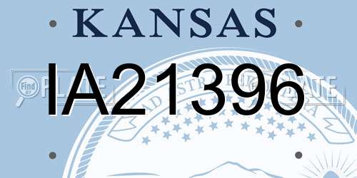 IA21396 Kansas License Plate