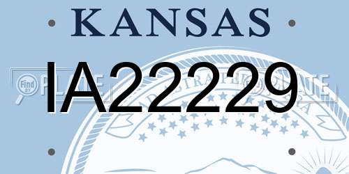 IA22229 Kansas License Plate