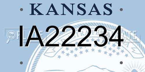 IA22234 Kansas License Plate