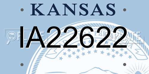 IA22622 Kansas License Plate