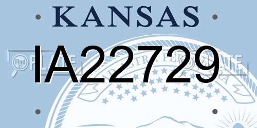 IA22729 Kansas License Plate