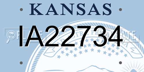 IA22734 Kansas License Plate