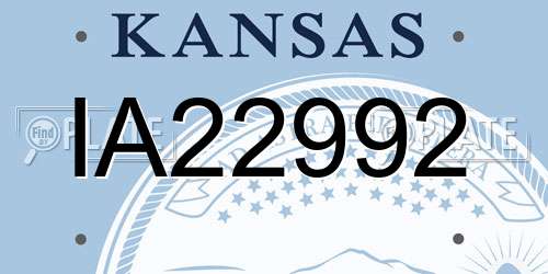 IA22992 Kansas License Plate