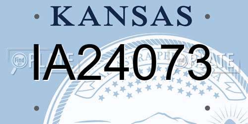 IA24073 Kansas License Plate