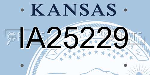IA25229 Kansas License Plate