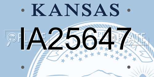 IA25647 Kansas License Plate