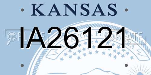 IA26121 Kansas License Plate