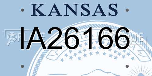 IA26166 Kansas License Plate