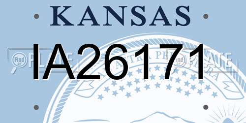 IA26171 Kansas License Plate
