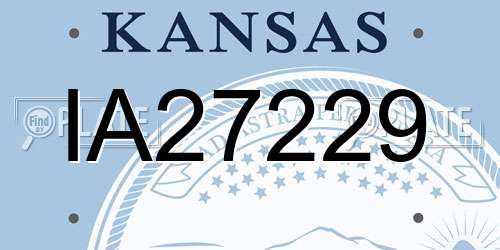 IA27229 Kansas License Plate