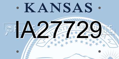 IA27729 Kansas License Plate