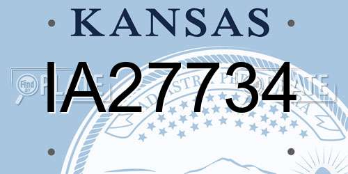 IA27734 Kansas License Plate