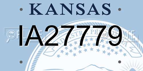 IA27779 Kansas License Plate