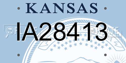 IA28413 Kansas License Plate