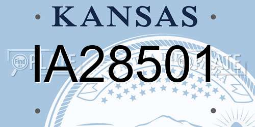 IA28501 Kansas License Plate
