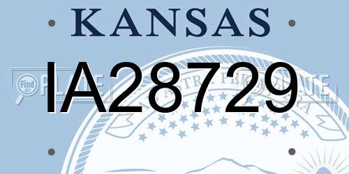IA28729 Kansas License Plate
