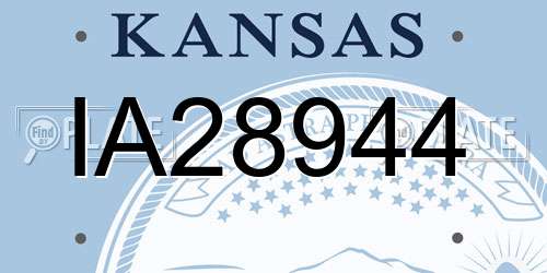 IA28944 Kansas License Plate