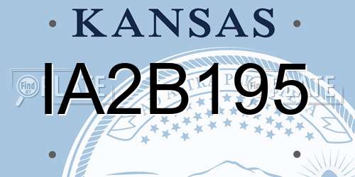 IA2B195 Kansas License Plate