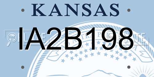 IA2B198 Kansas License Plate