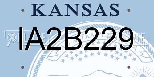 IA2B229 Kansas License Plate