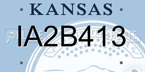 IA2B413 Kansas License Plate