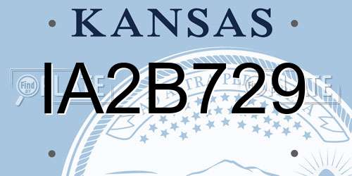IA2B729 Kansas License Plate