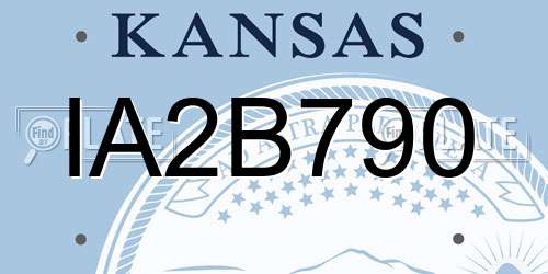 IA2B790 Kansas License Plate