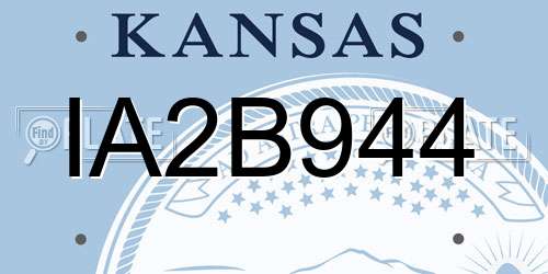 IA2B944 Kansas License Plate