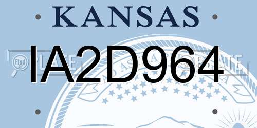 IA2D964 Kansas License Plate